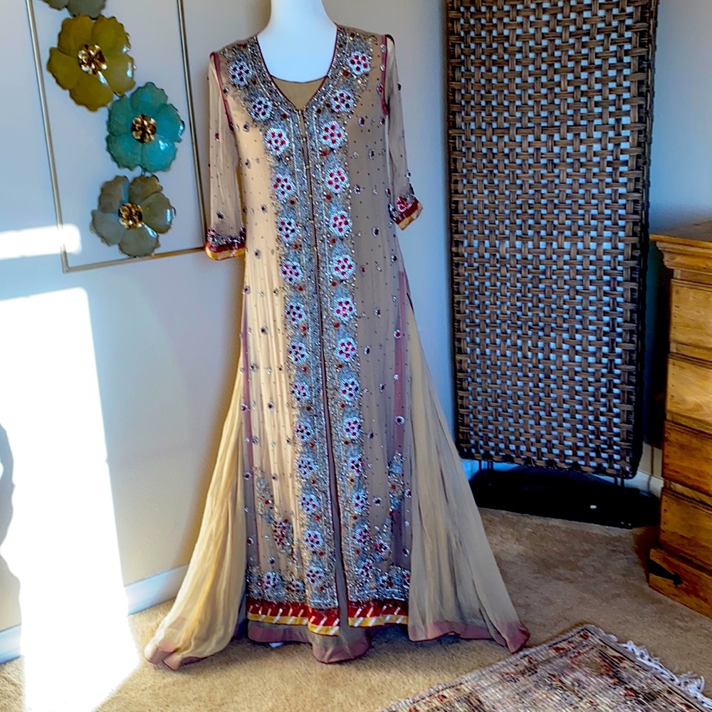 Beautiful long dress fully embroidered
